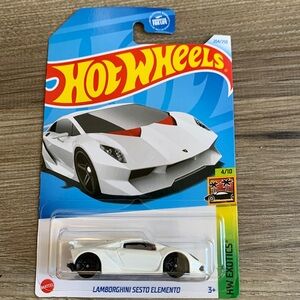 Hot Wheels Lamborghini Sesto Elemento White Lambo Super Car Hotwheels 2024 New